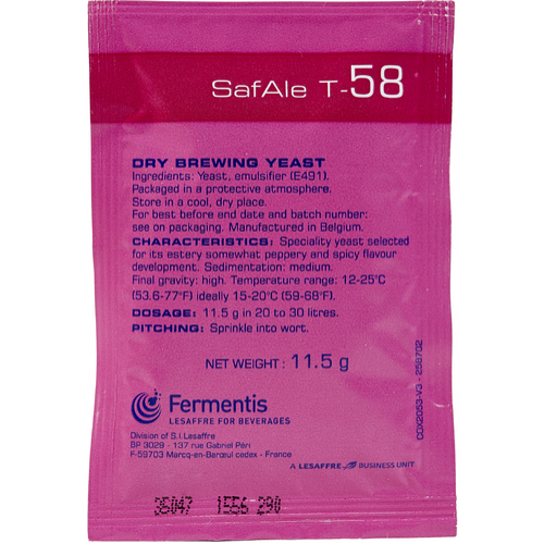 Fermentis Safale T-58 Belgian Ale Dry Beer Yeast