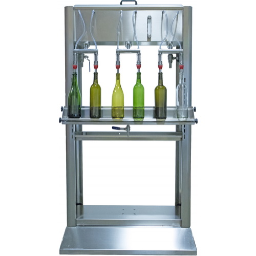 Enoitalia Wine Bottle Filler | 6 Spout | Stainless Trolley Cart | Level Gauge | 980L/H Fill Rate