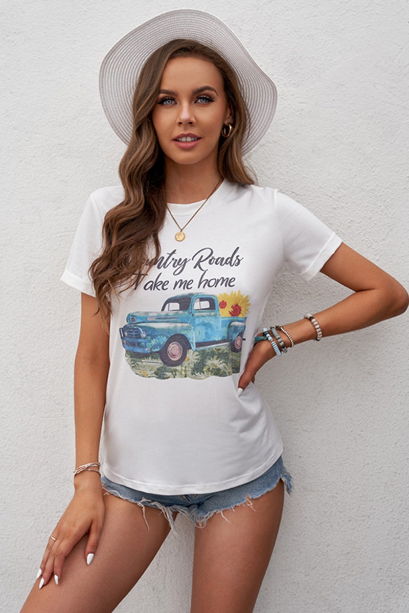 White Short Sleeve Country Roads Take Me Home T-Shirt