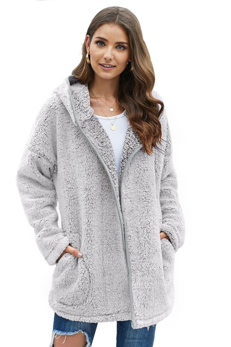 Women's Winter Leave Them Waiting Light Gray Wubby Coat