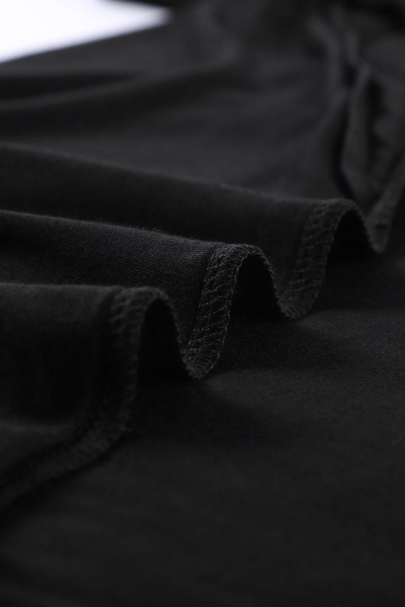 Summer Casual Black Button Loose Women Tank Top