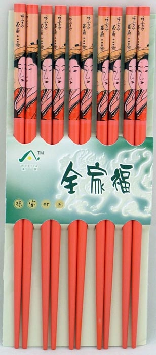 Geisha Painted Bamboo Chopsticks
