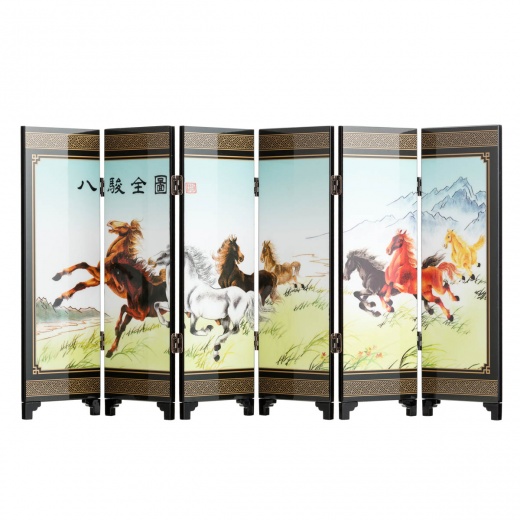 Miniature Lacquered Wood 6-Panel Dividers