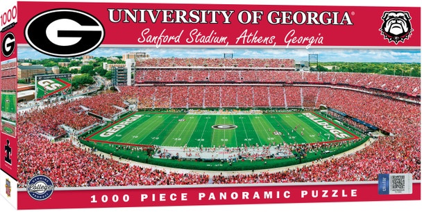 Stadium Panoramic Georgia Bulldogs 1000 Piece Ncaa Sports Puzzle - Center View