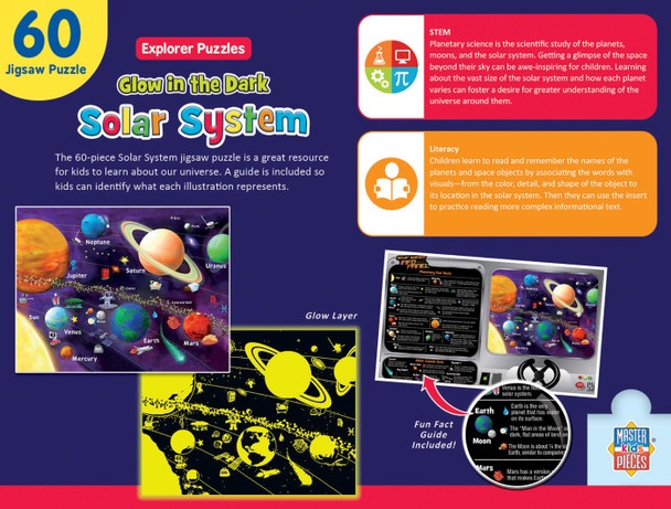 Explorers - Glow In The Dark Solar System 60 Piece Kids Puzzle