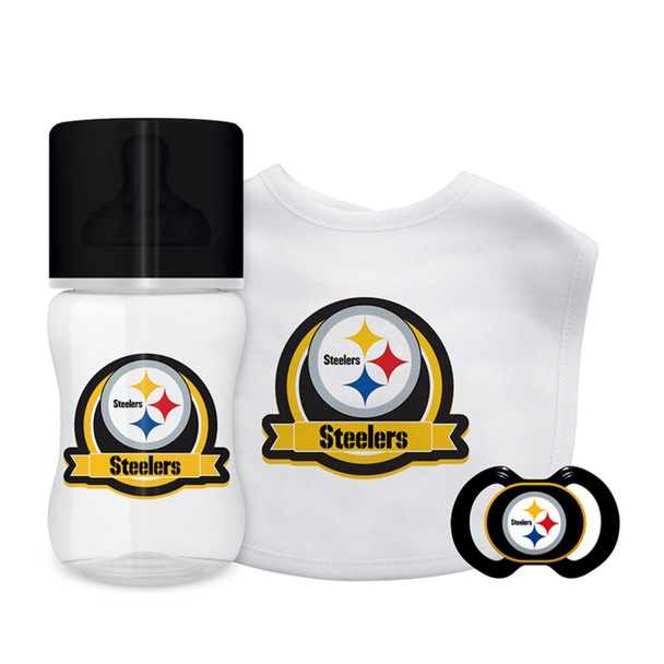 Pittsburgh Steelers Nfl Baby Fanatic 3 Piece Unisex Gift Set