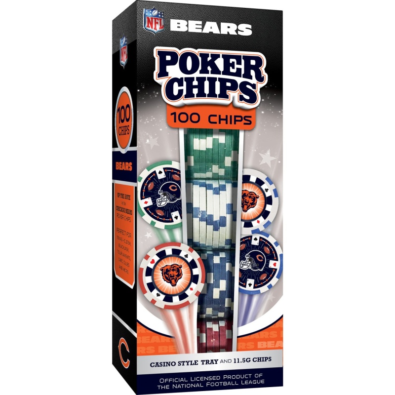 Chicago Bears 100 Piece Poker Chips