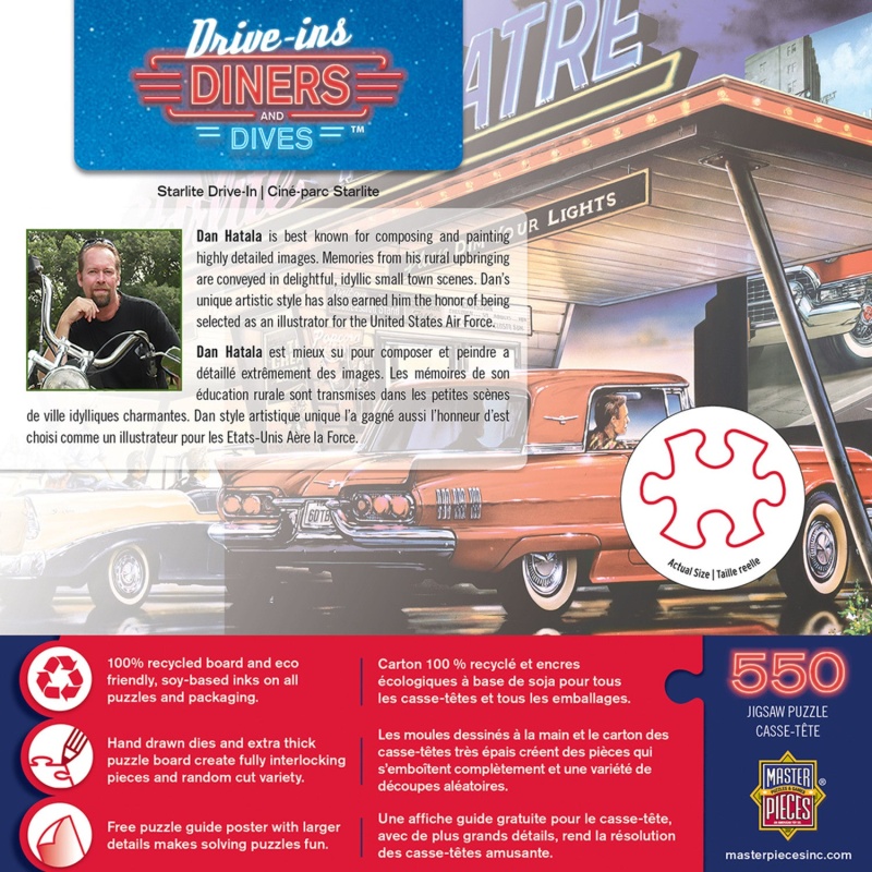 Drive-Ins, Diners & Dives - Starlite Drive-In 550 Piece Jigsaw Puzzle