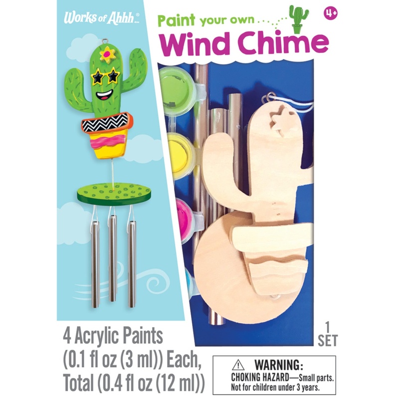 Cactus Wind Chime Wood Craft & Paint Kit