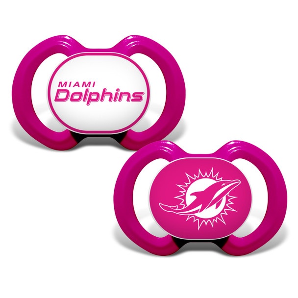 Miami Dolphins Nfl Baby Fanatic Pacifier 2-Pack Pink