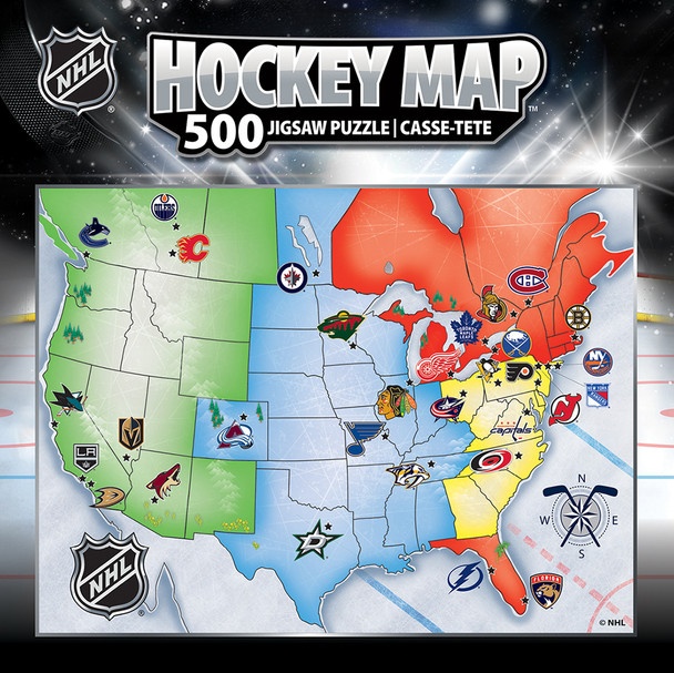 Nhl All Teams - 500 Piece League Map Puzzle