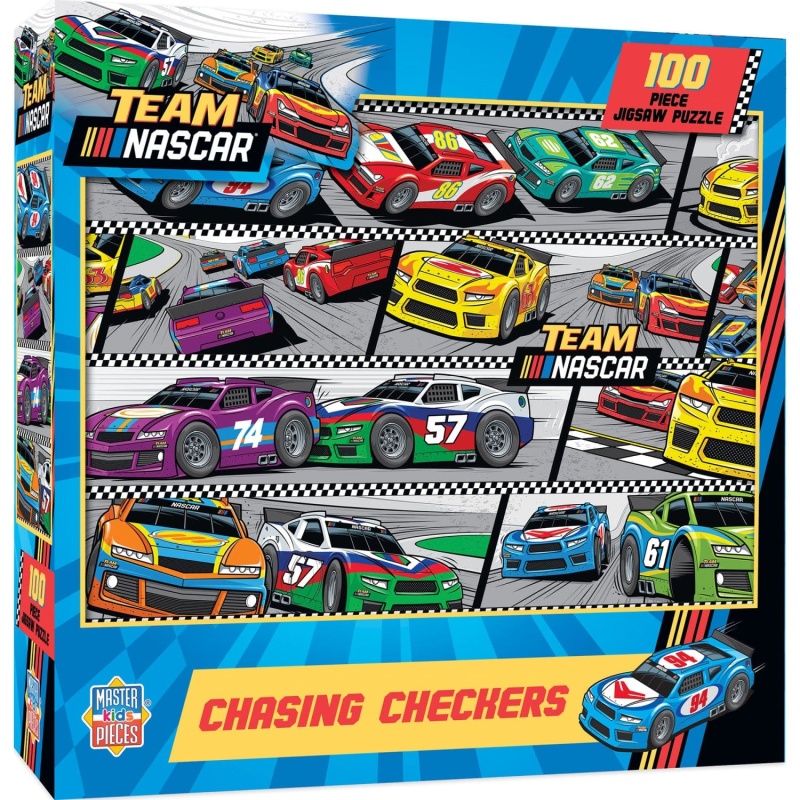 Nascar - Chasing Checkers 100 Piece Jigsaw Puzzle
