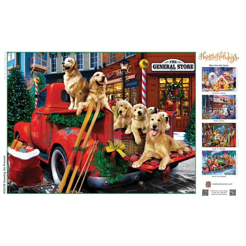 Happy Holidays - Guarding The Presents 300 Piece Ez Grip Jigsaw Puzzle