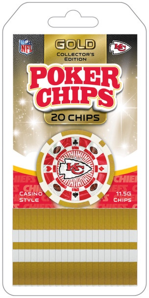 Kansas City Chiefs 20 Piece Nfl Poker Chips - Gold Edition