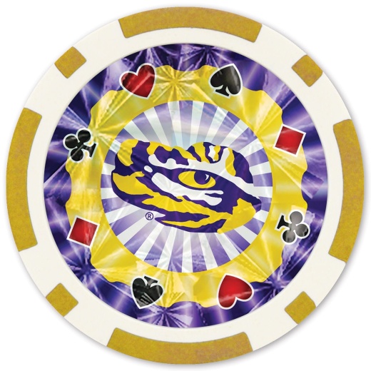 LSU Tigers 20 Piece Poker Chips - Silver Collector's Edition