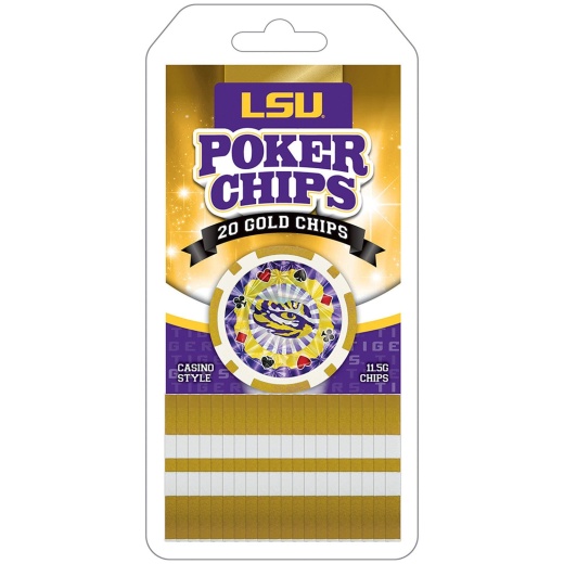 LSU Tigers 20 Piece Poker Chips - Silver Collector's Edition