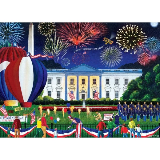 Americana - White House Fireworks 500 Piece Ez Grip Jigsaw Puzzle