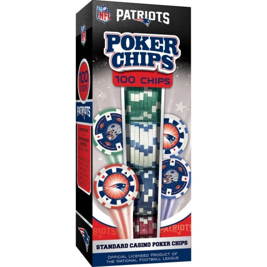 MasterPieces New England Patriots 100 Piece Poker Chips