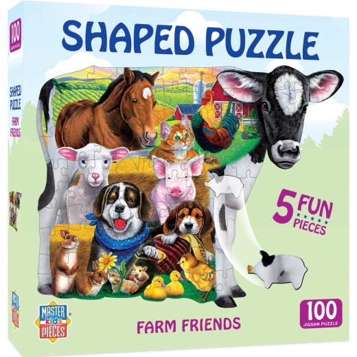 Masterpieces Farm Friends - 100 Piece Shaped Jigsaw Puzzle