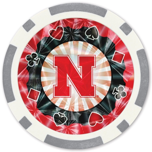 Nebraska Cornhuskers 20 Piece Poker Chips - Silver Collector's Edition