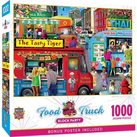 Food Truck Roundup - Block Party 1000 Piece Jigsaw Puzzle