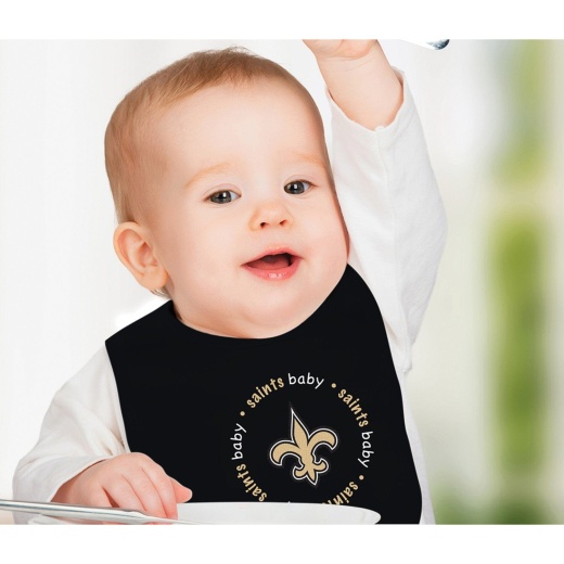 New Orleans Saints Baby Bibs 2-Pack - Officially Licensed NFL BabyFanatic Unisex Bibs