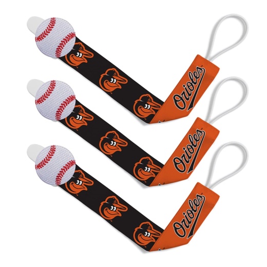 Baltimore Orioles Pacifier Clip 3-Pack - Show Off Your Team Spirit!