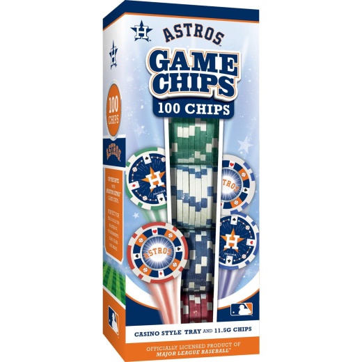 MasterPieces MLB Houston Astros 100 Piece Poker Chips