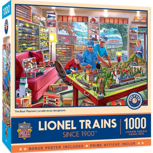 Lionel Trains - The Boy's Playroom 1000 Piece Jigsaw Puzzle by Masterpieces