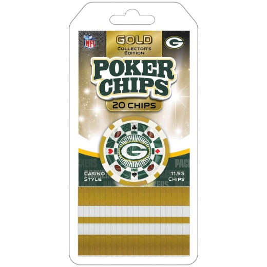 Green Bay Packers 20 Piece Poker Chips - Officially Licensed NFL Merchandise