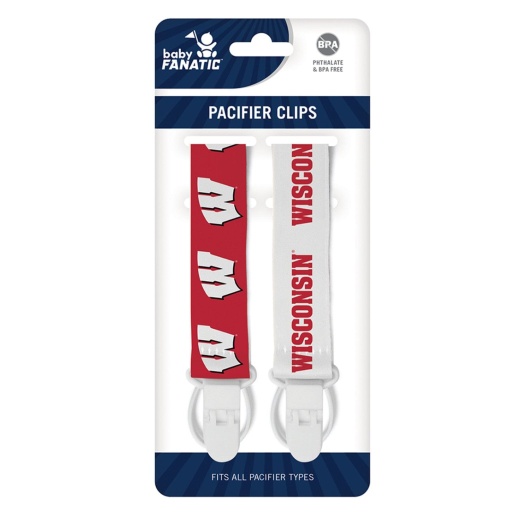 Wisconsin Badgers Pacifier Clips 2-Pack