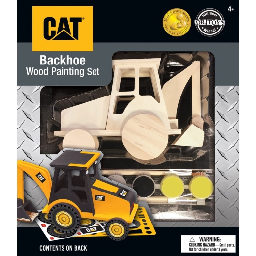 Caterpillar Backhoe Wood Craft & Paint Kit