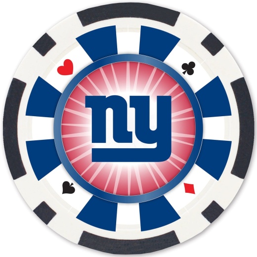 New York Giants 100 Piece Poker Chips - Officially Licensed NFL Poker Set