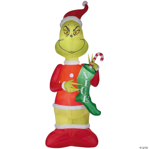 12 Ft. Airblown® Inflatable Dr. Seuss™ How The Grinch Stole Christmas Grinch With Nice Stocking Outdoor Yard Decoration