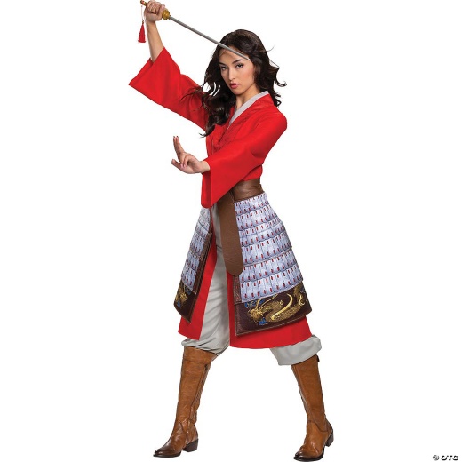 Women's Deluxe Mulan Hero Red Dress Costume - Small