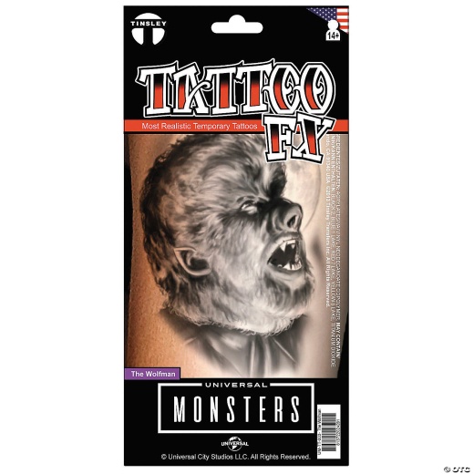 Tinsley Transfers Universal Monsters™ The Wolfman™ Temporary Tattoo