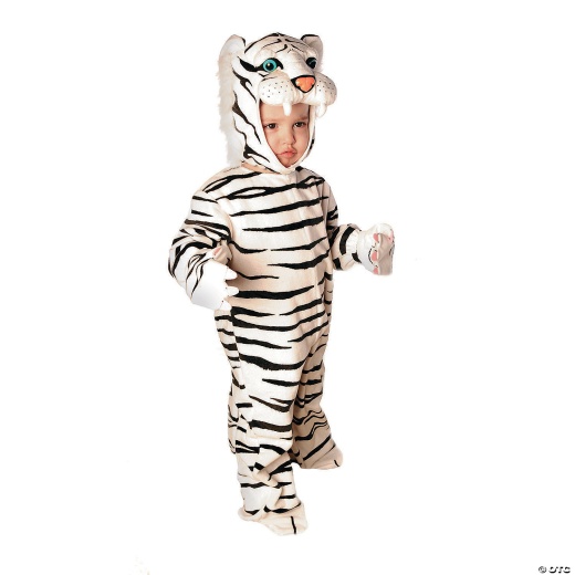 Baby White Plush Tiger Costume - 6-12 Months