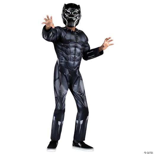 Kids' Qualux Black Panther Costume - Large 12-14