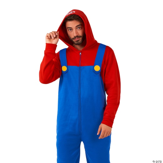 Men's Mario Onesie Costume - Small 38-40