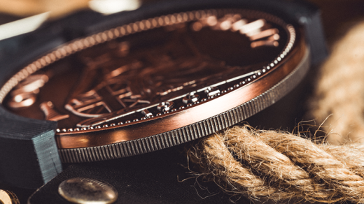 L Holder (Double Jumbo Coins 2.7"-3.2") By Long Long & Bacon Magic