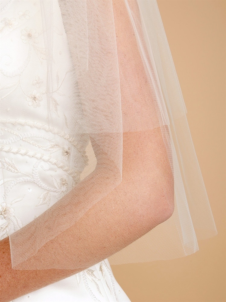 Two Layer Cut Edge Bridal Veil - Diamond White - 25"/30"