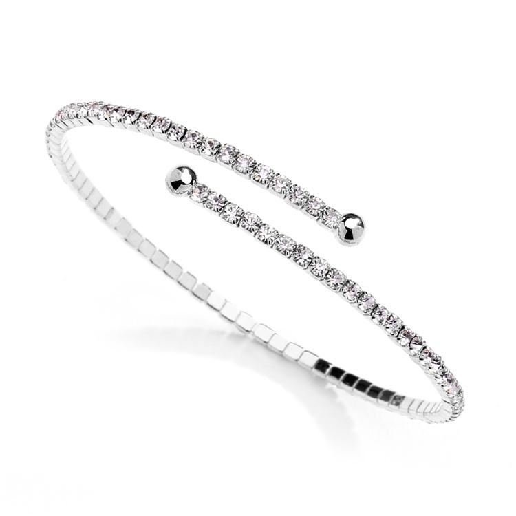 Delicate Rhinestone Coil Bracelet