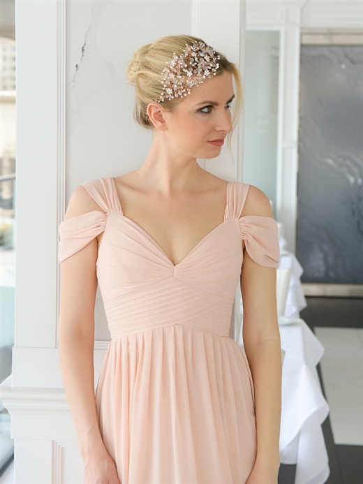 Hand-Crafted Rose Gold Statement Hair Vine With Dazzling Clear Crystals And Rhinestone Sprays