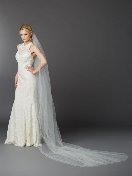 Royal Cathedral Length 120" Single Layer Cut Edge Ivory Bridal Veil