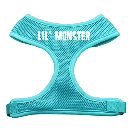 Lil' Monster Design Soft Mesh Pet Harness Aqua Large