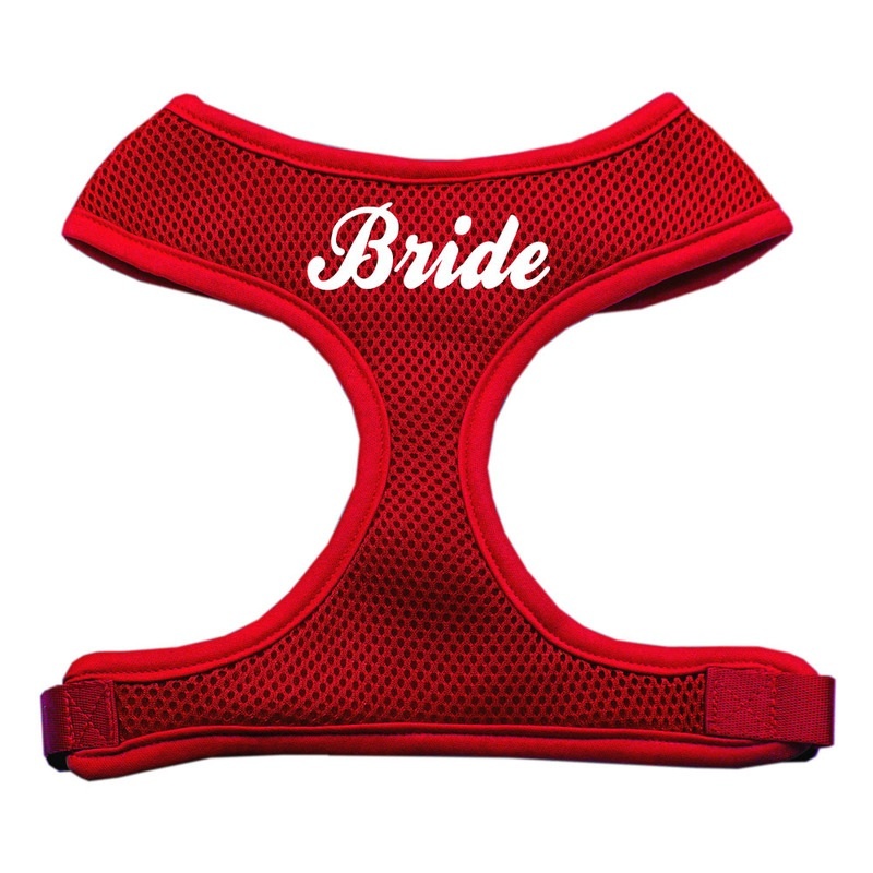 Bride Screen Print Soft Mesh Pet Harness Red Extra Large