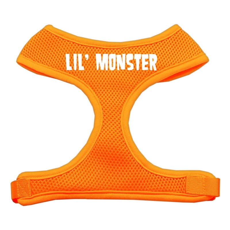 Lil' Monster Design Soft Mesh Pet Harness Orange Small