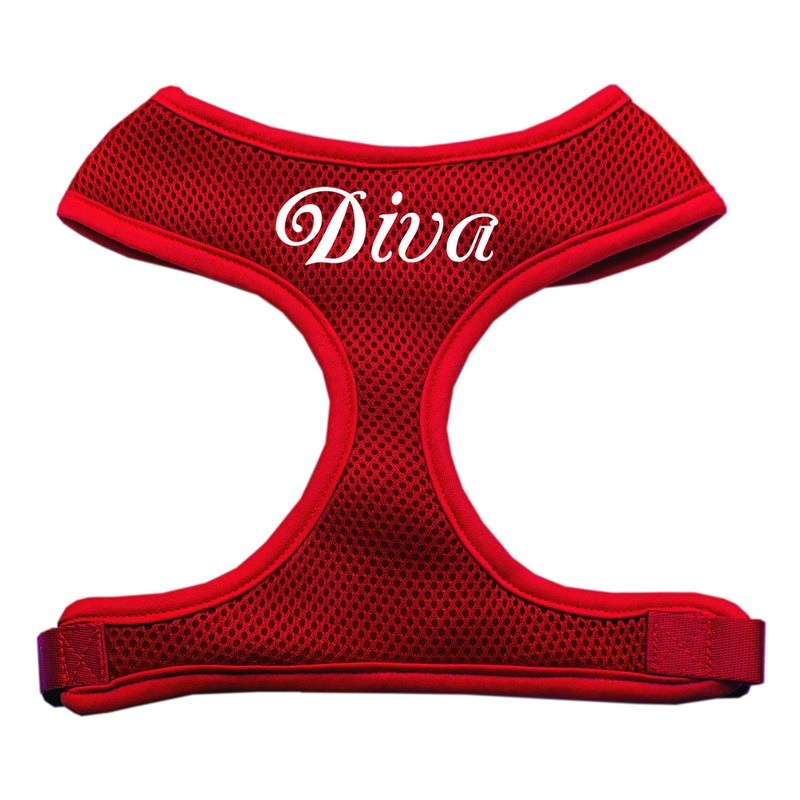Diva Design Soft Mesh Pet Harness Red Large