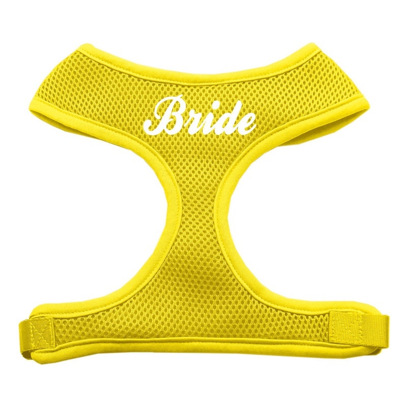 Bride Screen Print Soft Mesh Pet Harness Yellow Medium