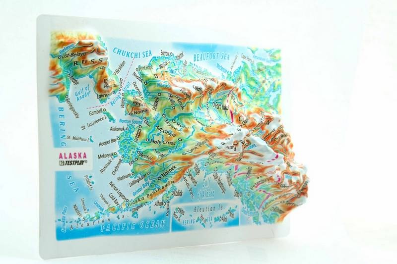 Alaska Raised Relief Map, Souvenir Size